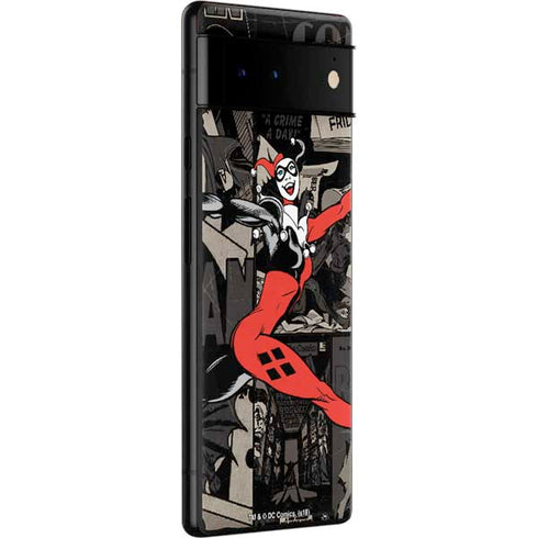 DC Comics Harley Quinn Vintage Action pose pattern Google Pixel 6 Pro Skin
